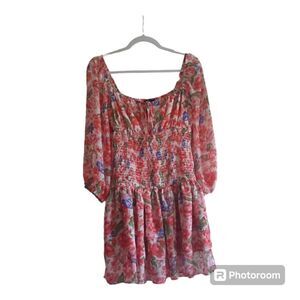 Forever 21  Floral Smocked Mini Dress